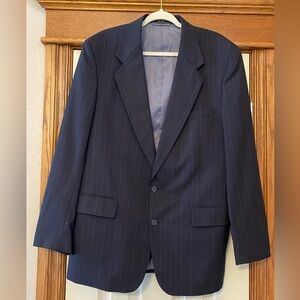 Enrico Cipriani Mens Navy Stripe 2 Button Sportcoat Blazer 100% Wool Sz …
